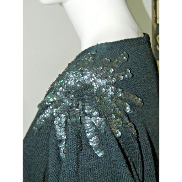 Plain Jane Sweet Baby Jane Vintage Sweater Dress Size Large Iridescent Sequins - Picture 5 of 10